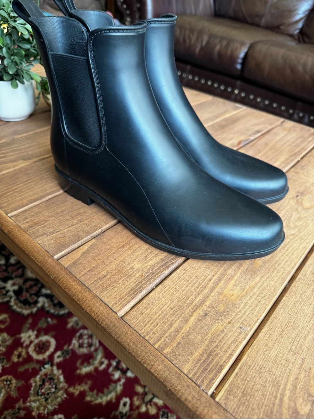 a new day Black Chelsea Rain Ankle Boots